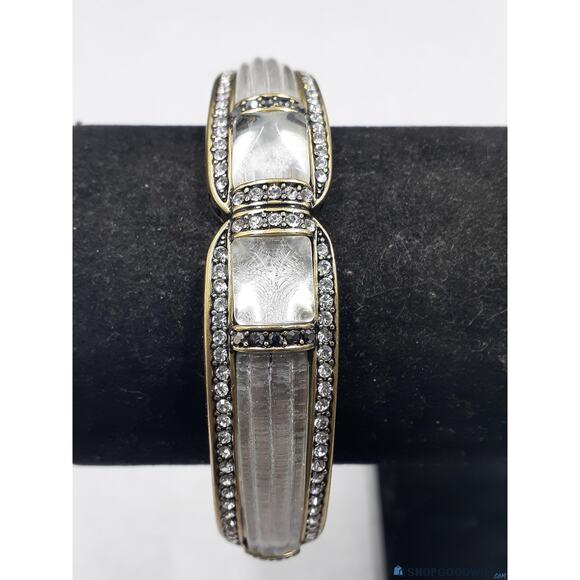 Heidi Daus White Crystal Deco Bangle Bracelet 7in M $250 - Picture 10 of 10